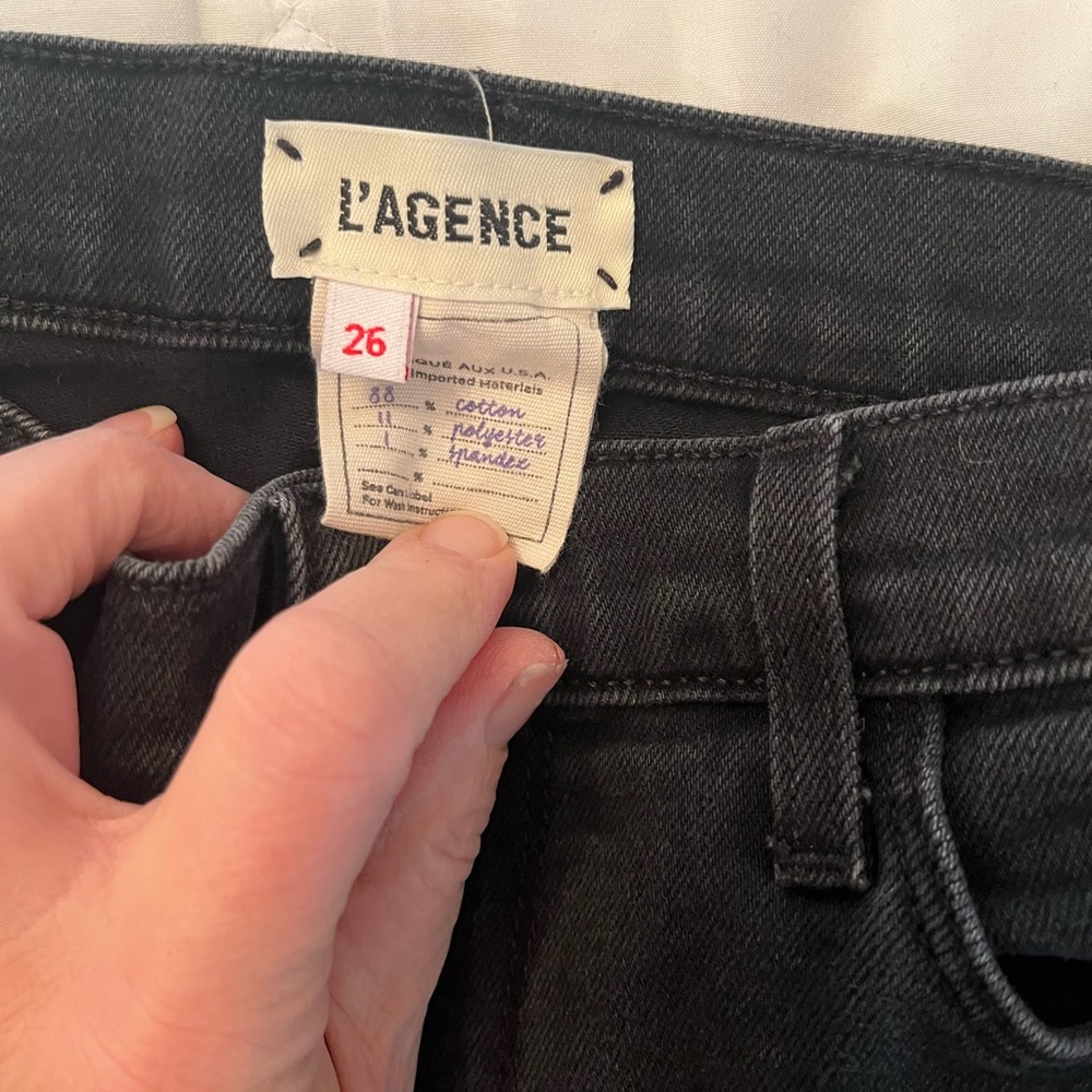 Beautiful and soft faded black jeans by l’Agence.